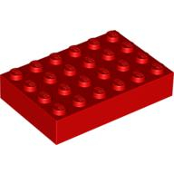 Lego kostka (kostička) 4x6, červená (235621, 4109720, 4169941, 4181125)